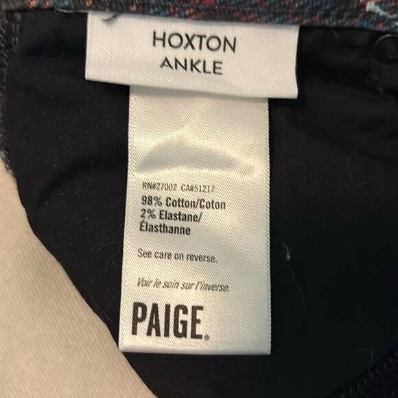 PAIGE plaid jeans 26 Hoxton Ankle - Picture 5 of 6